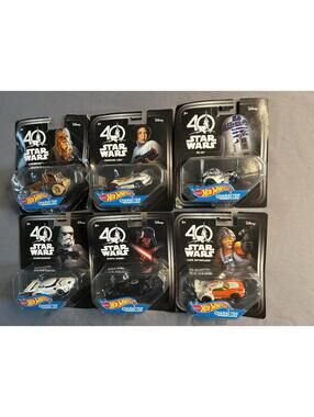 40th Anniversary Disney Star Wars Hot Wheels 2017 - Complete Set of 6